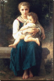 Les Deux Soeurs, c.1877 Reproducción en lienzo de la lámina por William Adolphe Bouguereau