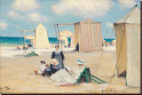 Beach at Dinard Reproduction transférée sur toile : par Clarence Alphonse Gagnon