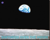 Earthrise over the Moon Reproducción en lienzo de la lámina Earthrise over the Moon Reproducción en lienzo de la lámina