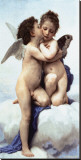 First Kiss Stretched Canvas Print by William Adolphe Bouguereau