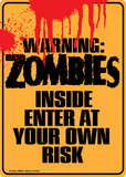 Warning Zombies Inside Plakietka emaliowana Warning Zombies Inside Plakietka emaliowana