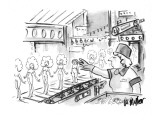 Woman working at a toy factory pulls a dumpy, unattractive doll from the a… - New Yorker Cartoon Premium Giclee Print by Warren Miller