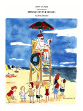 Kringle On The Beach - New Yorker Cartoon Premium Giclee Print by Danny Shanahan