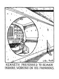 Kenneth Preferred To Remain Indoors,Working On His Pronouns. - New Yorker Cartoon Premium Giclee Print by Glen Baxter