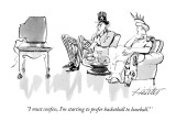 "I must confess, I'm starting to prefer basketball to baseball." - New Yorker Cartoon Premium Giclee Print by Mischa Richter