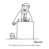 "The bidding will start at eleven million dollars." - New Yorker Cartoon Premium Giclee Print by Charles Barsotti