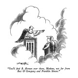 "You'll find B. Altman over there, Madam, not far from Best & Company and …" - New Yorker Cartoon Premium Giclee Print by Henry Martin