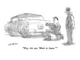 "Hey, this says 'Made in Japan.'" - New Yorker Cartoon Premium Giclee Print by James Stevenson