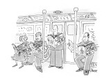 People in a subway all reading subway-oriented magaizines and newspapers. - New Yorker Cartoon Premium Giclee Print by Jack Ziegler