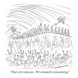 "They're the lucky ones. We're headed for telemarketing." - New Yorker Cartoon Premium Giclee Print by Nick Downes