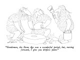 "Gentlemen, the Stone Age was a wonderful period, but, moving forward, I g…" - New Yorker Cartoon Premium Giclee Print by Ed Arno