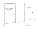 Two doors, 'S.W. Micheales-President' and 'Everyone else'. - New Yorker Cartoon Premium Giclee Print by Ed Arno