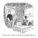 "If anyone wants me, I'll be in the garden with my English spading fork." - New Yorker Cartoon Premium Giclee Print by Charles Saxon