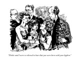 "Dickie and I were so relieved to hear that you were born with your hyphen…" - New Yorker Cartoon Premium Giclee Print by William Hamilton