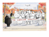Various New Yorker Cartoon characters in Central Park ready to start the N… - New Yorker Cartoon Premium Giclee Print by Harry Bliss
