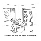"Tomorrow, I'm taking him uptown for colorization." - New Yorker Cartoon Premium Giclee Print by Tom Cheney