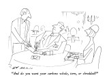 "And do you want your carbons whole, torn, or shredded?" - New Yorker Cartoon Premium Giclee Print by Ed Arno