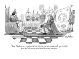 "Your Majesty, my voyage will not only forge a new route to the spices of …" - New Yorker Cartoon Premium Giclee Print by Dana Fradon