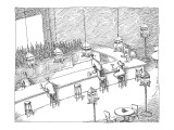 Bar patrons eating snacks from bird feeders. - New Yorker Cartoon Premium Giclee Print by John O'brien