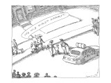 Parents to bystanders: 'It's His First Arrest,' as they video their son so… - New Yorker Cartoon Premium Giclee Print by John O'brien