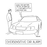 Oversensitive Car Alarm' - New Yorker Cartoon Premium Giclee Print by Alex Gregory
