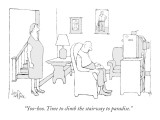 "Yoo-hoo. Time to climb the stairway to paradise." - New Yorker Cartoon Premium Giclee Print by George Price