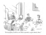 "For the profits of which we are about to partake, we give thanks. Amen." - New Yorker Cartoon Premium Giclee Print by Mick Stevens
