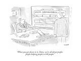 "When you get down to it, Dave, we're all about people: people helping peo…" - New Yorker Cartoon Premium Giclee Print by Robert Mankoff