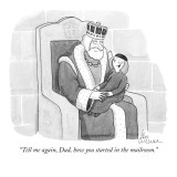 "Tell me again, Dad, how you started in the mailroom." - New Yorker Cartoon Premium Giclee Print by Leo Cullum