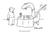 "You ready to order?" - New Yorker Cartoon Premium Giclee Print by Charles Barsotti
