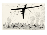 Bombing, South Pacific. - New Yorker Cartoon Premium Giclee Print by Saul Steinberg
