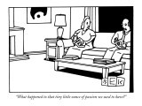 "What happened to that tiny little ounce of passion we used to have?" - New Yorker Cartoon Premium Giclee Print by Bruce Eric Kaplan