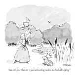 "No, it's just that the royal inbreeding makes me look like a frog." - New Yorker Cartoon Premium Giclee Print by Pat Byrnes