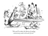 "Oh, and I've taken the liberty of sending anniversary cards to the axis o…" - New Yorker Cartoon Premium Giclee Print by Lee Lorenz