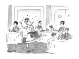 Women runs through restaurant scattering herbs. - New Yorker Cartoon Premium Giclee Print by Mick Stevens