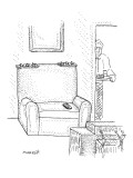 Man returning to his TV chair that is decorated as a three star general. - New Yorker Cartoon Premium Giclee Print by Robert Mankoff