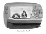 "So, are you here alone?" - New Yorker Cartoon Premium Giclee Print by Harry Bliss
