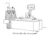 "It's the S.E.C.  How do you plead?" - New Yorker Cartoon Premium Giclee Print by Robert Mankoff