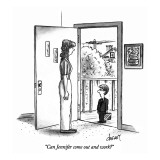 "Can Jennifer come out and work?" - New Yorker Cartoon Premium Giclee Print by Tom Cheney