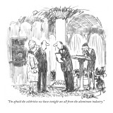 "I'm afraid the celebrities we have tonight are all from the aluminum indu…" - New Yorker Cartoon Premium Giclee Print by Robert Weber