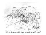 "If you lie down with pugs, you wake up with pugs." - New Yorker Cartoon Premium Giclee Print by Victoria Roberts