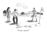 "Tennis, anyone?" - New Yorker Cartoon Premium Giclee Print by Joseph Farris
