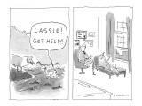 "Lassie! Get help!" - New Yorker Cartoon Premium Giclee Print by Danny Shanahan