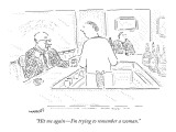 "Hit me again—I'm trying to remember a woman." - New Yorker Cartoon Premium Giclee Print by Robert Mankoff