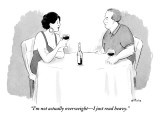 "I'm not actually overweight—I just read heavy." - New Yorker Cartoon Premium Giclee Print by Emily Flake