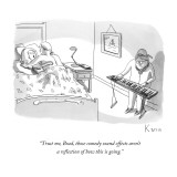 "Trust me, Brad, those comedy sound effects aren't a reflection of how thi…" - New Yorker Cartoon Premium Giclee Print by Zachary Kanin
