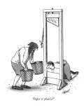 "Paper or plastic?" - New Yorker Cartoon Premium Giclee Print by Tom Cheney