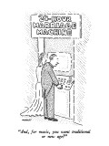 "And, for music, you want traditional or new age?" - New Yorker Cartoon Premium Giclee Print by Robert Mankoff