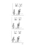 Man eating a hot dog & his dog appear in 2 separate windows, below them on… - New Yorker Cartoon Premium Giclee Print by George Booth