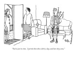 "You're just in time.  I permit him three skirls a day, and here they come…" - New Yorker Cartoon Premium Giclee Print by George Price
